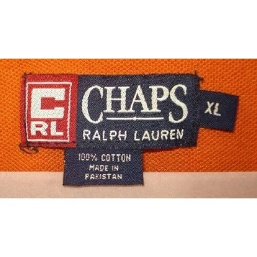 Chaps Ralph Lauren Polo Golf Shirt Vintage Orange Pullover Mens Size XL